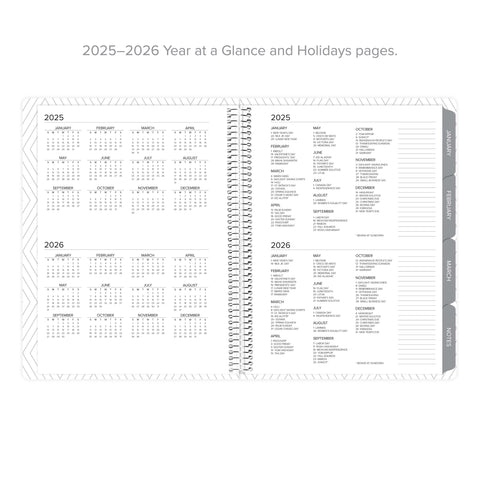 2025-2026 year-at-a-glance pages in daily Amplify Planner for quick reference.