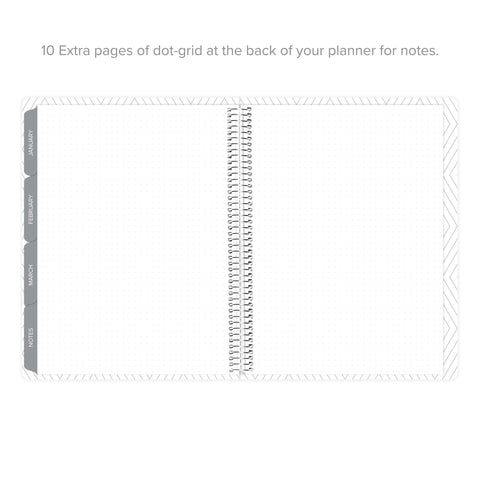 10 extra dot grid notes pages at the back of daily Q1 Amplify Planner for additional planning and notes.