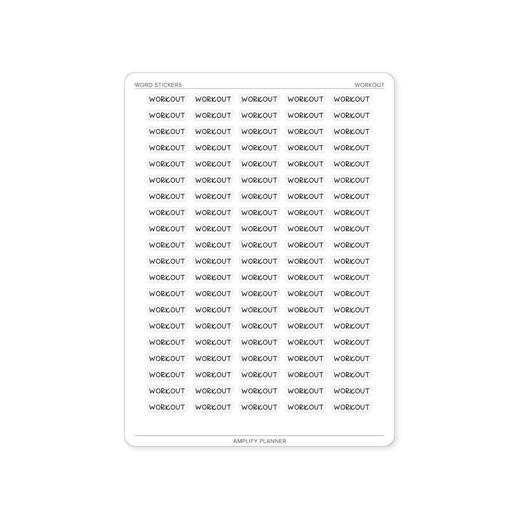 Workout - Word Stickers