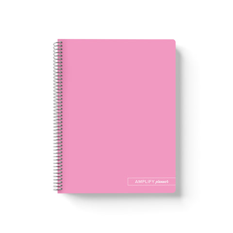 Yes You Can Pink Amplify Planner Spiral Notebook on a white background. 