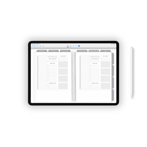 Daily Undated Digital Planner - Teal