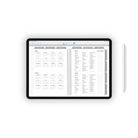 Daily Undated Digital Planner - Teal