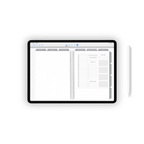 Daily Undated Digital Planner - Teal