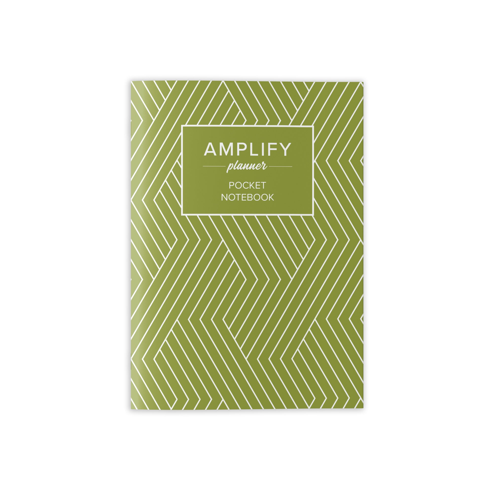 Pocket Notebook - Lined in retro green with a sleek, modern geometric design.
