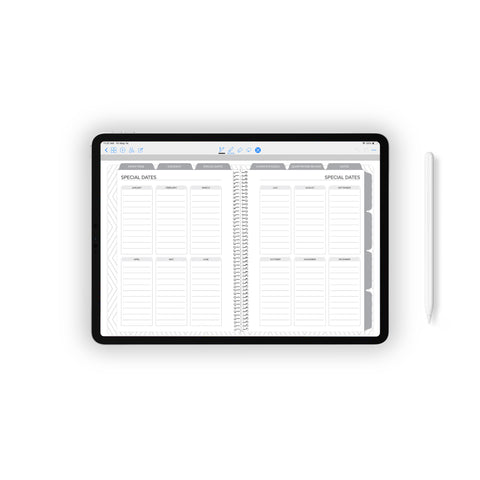 Daily Undated Digital Planner - Teal