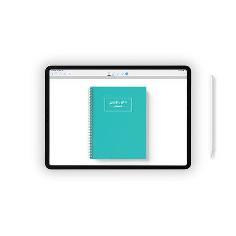 undated digital amplify planner teal